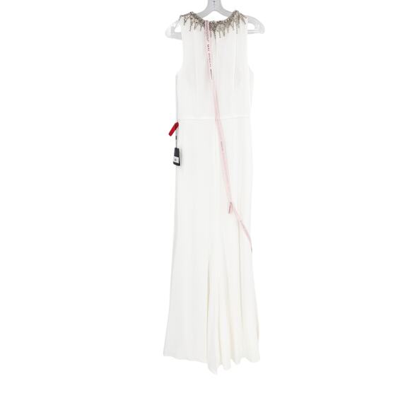 MAC DUGGAL Dress Size 2 Evening Gown NEW White Embellished Neck Trumpet - Picture 5 of 7
